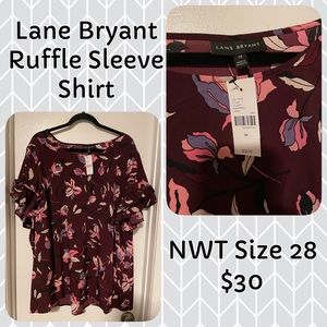 NWT Lane Bryant Ruffle Sleeve shirt
